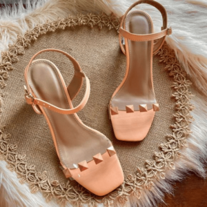 Sandália Salto Bloco Acrylic Tangerina