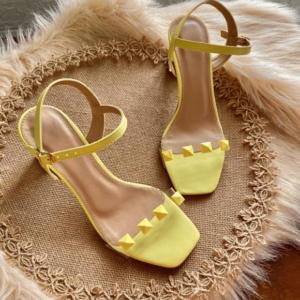 Sandália Salto Bloco Acrylic Lemon