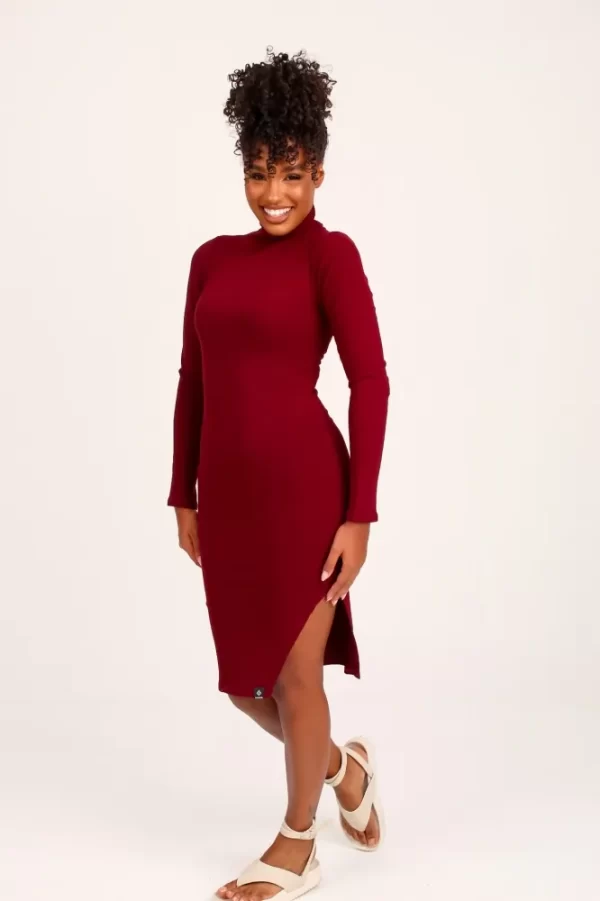 Vestido Manga Longa Lady Griffe Marsala